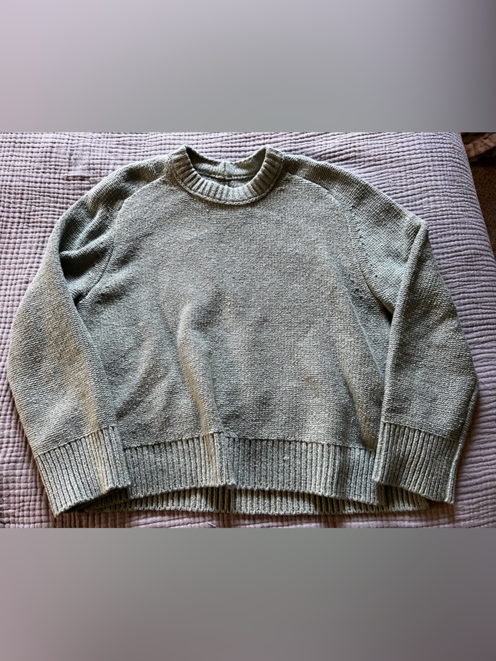 Abercrombie & Fitch Pale Mint Green The A&F Madeline Textural Crew Sweater